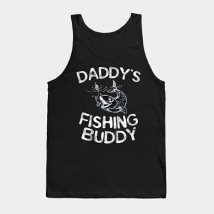 Kids Daddy's Fishing Buddy T-Shirt Young Fisherman Gift Shirt Tank Top